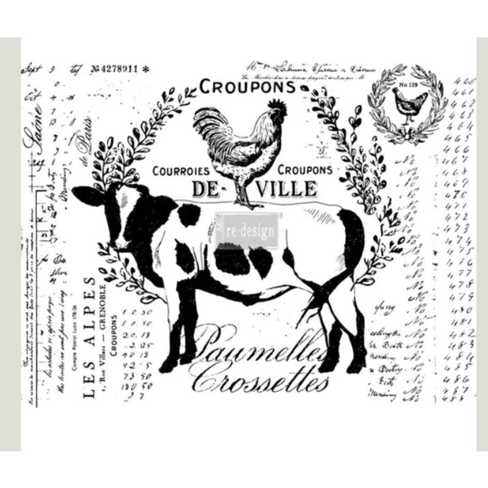 Re-Design with Prima – FARM DELIGHTS - Dry RubTransfer COW